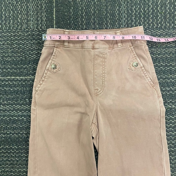 SPANX STRETCH TWILL CROPPED WIDE LEG PANT Size XS Light Cedar Color - Picture 7 of 13